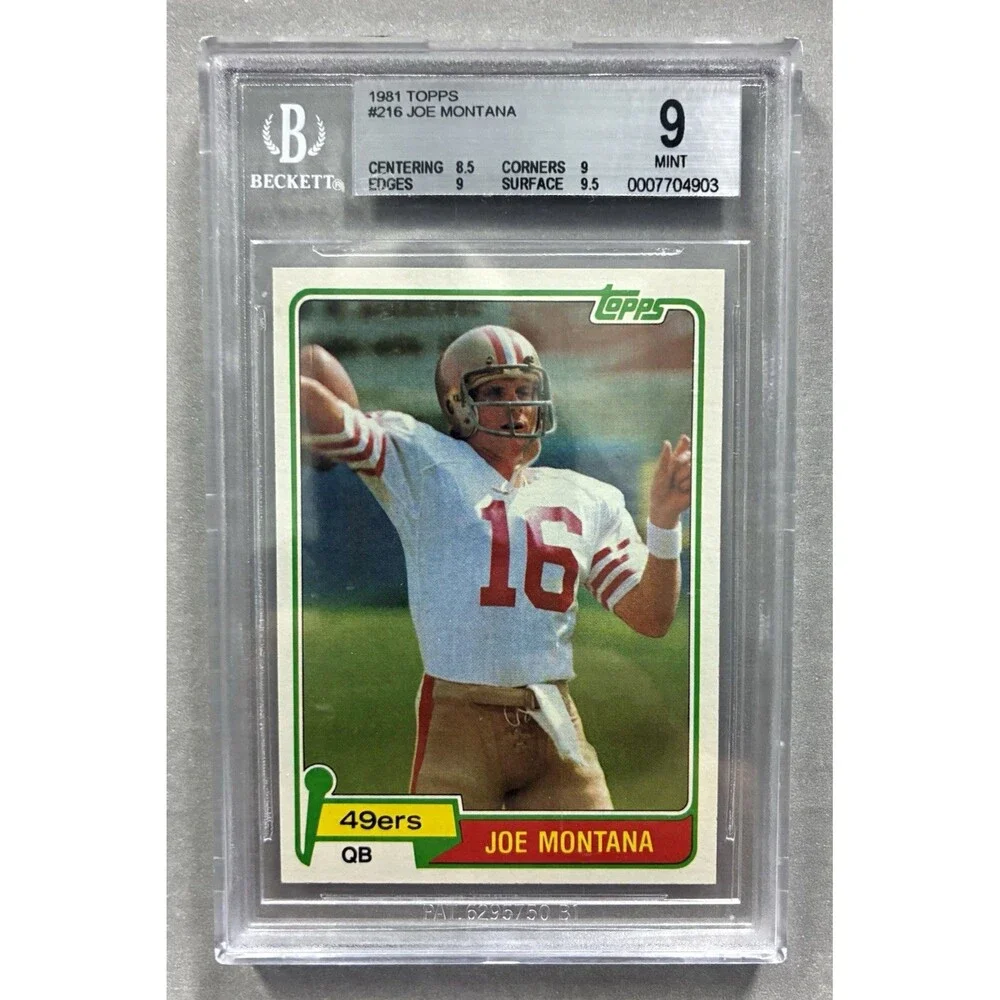 1981 Topps - Joe Montana Rookie #216 San Francisco 49ers BGS 9 Mint